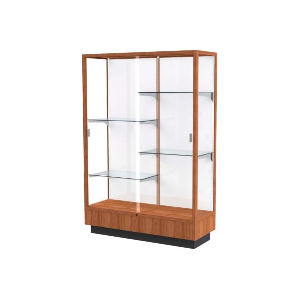 Waddell Display Case Of Ghent Heritage Display Case Danish Walnut, White Back 48"W x 18"D x 70"H 891M-WB-W - main